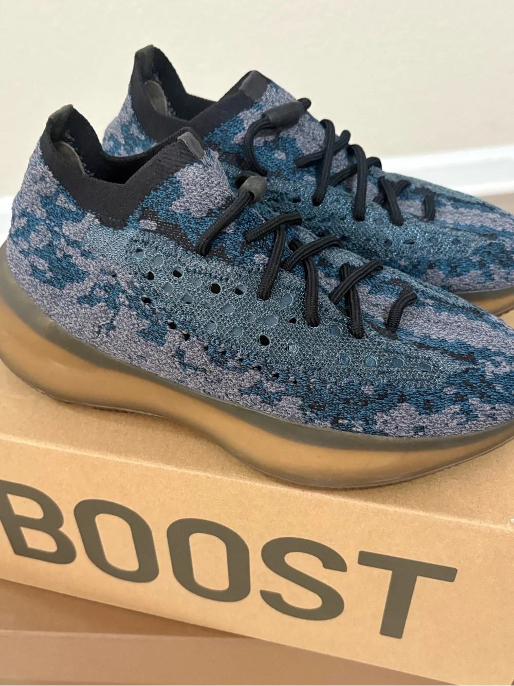 adidas Yeezy Boost 380 Blue Knit Sneakers